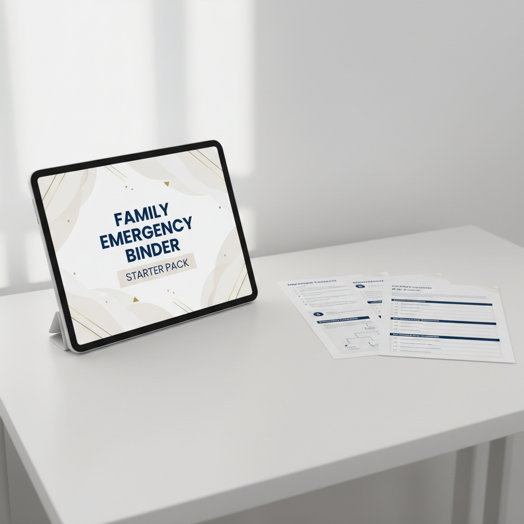 Family Emergency Binder Starter Pack Mockup
