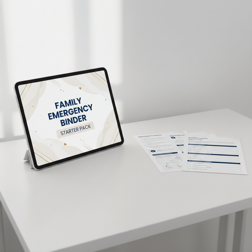 Family Emergency Binder Starter Pack Mockup