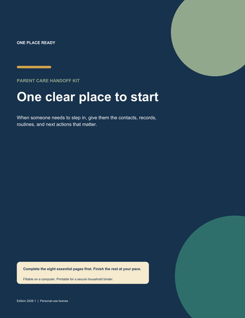 Parent Care Handoff Kit — Be Ready Before the Crisis Hits